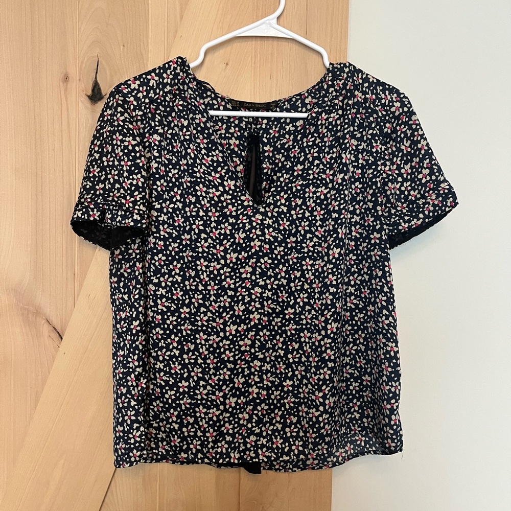 Zara Satin Floral Print Women's Top